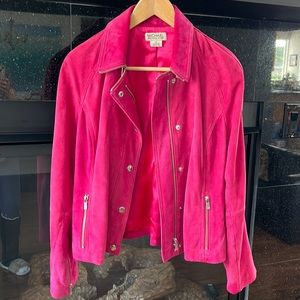 Michael Kors Barbie pink suede jacket M